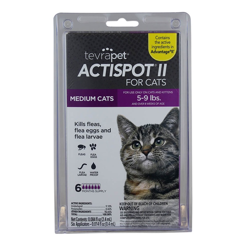 TevraPet Actispot II for Medium Cats 5-9 lbs, 6 Month Supply