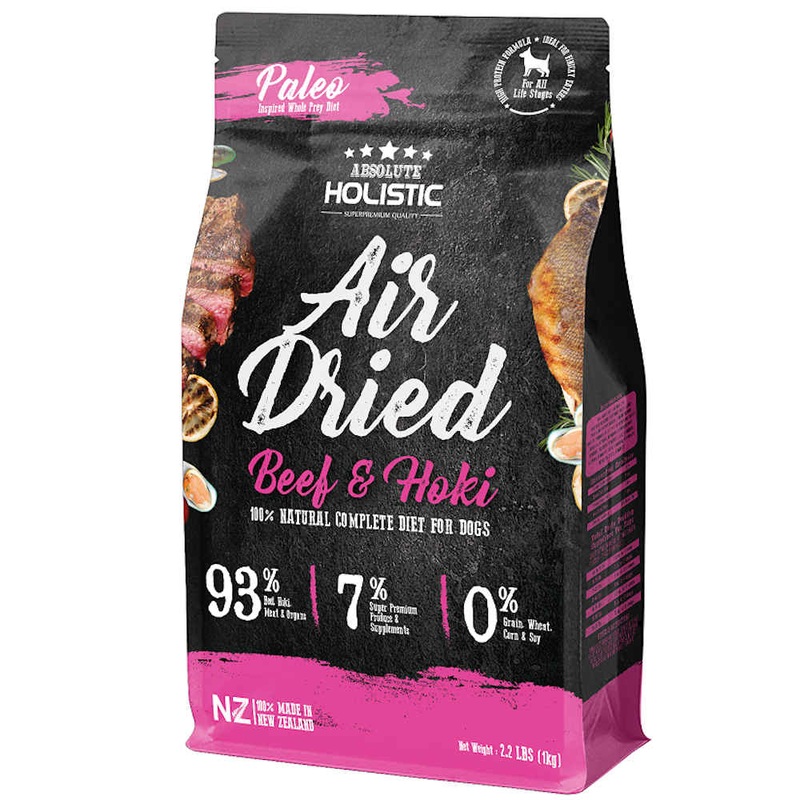 ‘BUNDLE DEAL’: Absolute Holistic Air Dried Beef & Hoki Dog Food 1kg