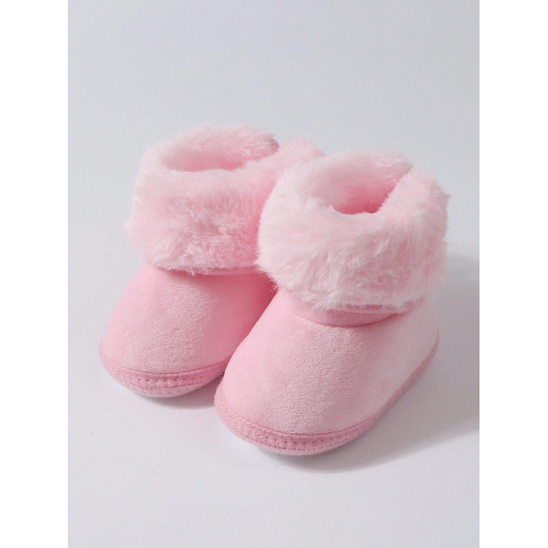 1 Pair Baby Soft-Sole Solid Color Princess Socks, Baby Essentials