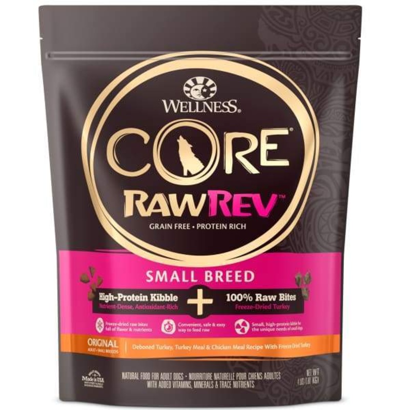 [20% OFF] Wellness CORE RawRev Small Breed + 100% Raw Turkey Dry Dog Food (2 Sizes)