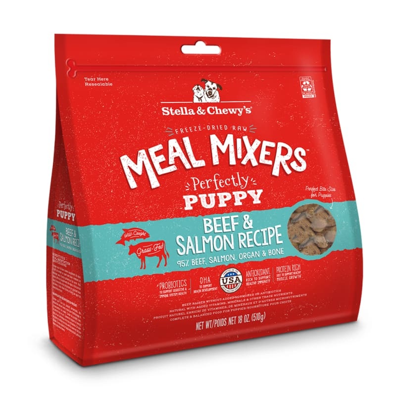 [20% OFF]Stella & Chewy’s Puppy Beef & Salmon Freeze-Dried Raw Meal Mixers 18oz