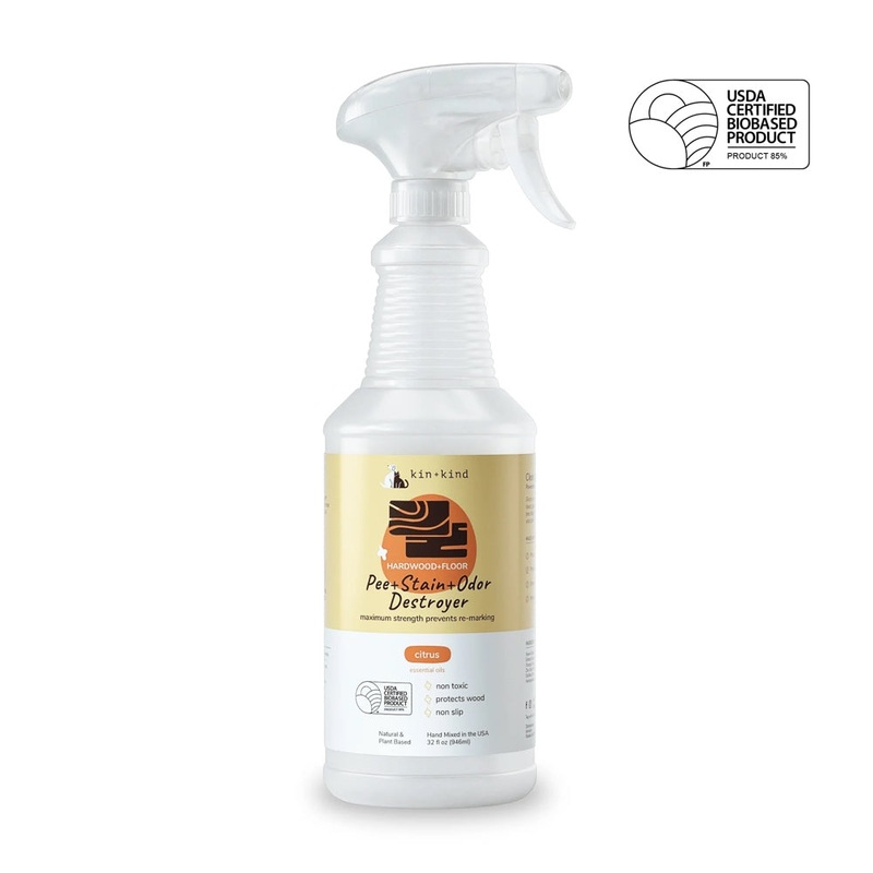 $2 OFF: Kin+Kind Pee+Stain+Odor Destroyer 32oz (Hardwood+Floor) – Citrus