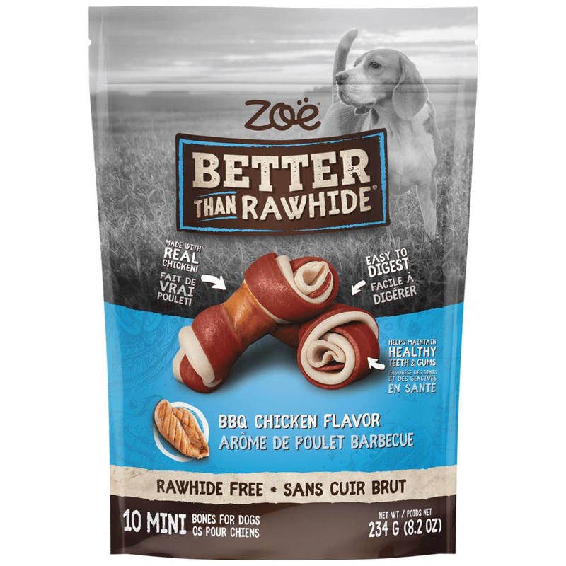 Zoe Better Than Rawhide BBQ Chicken Mini Bones Dog Chews 10pc