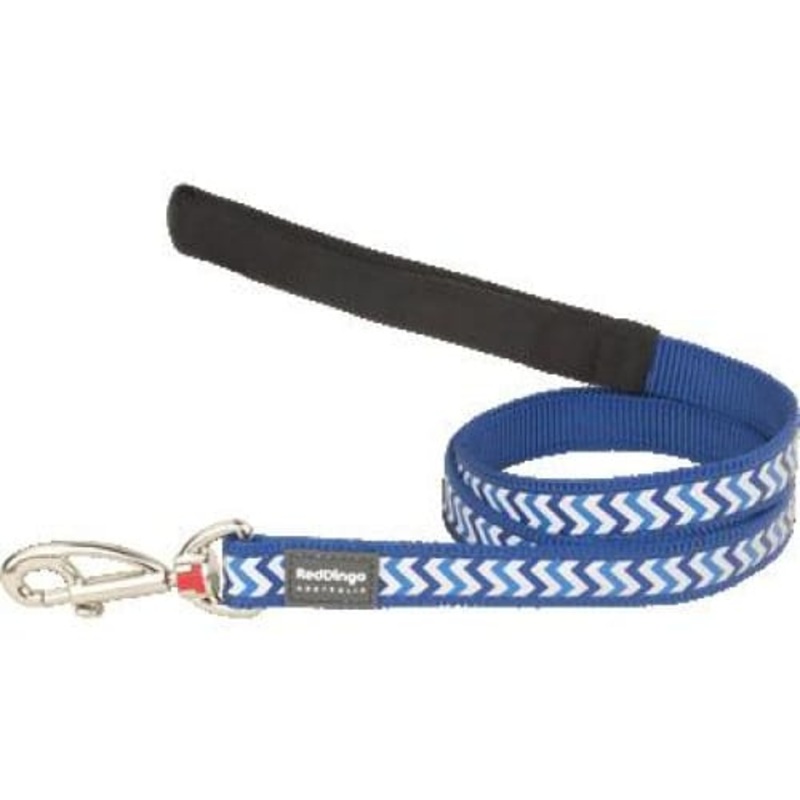 Red Dingo Fixed Reflective Ziggy Blue Dog Lead (4 Sizes)