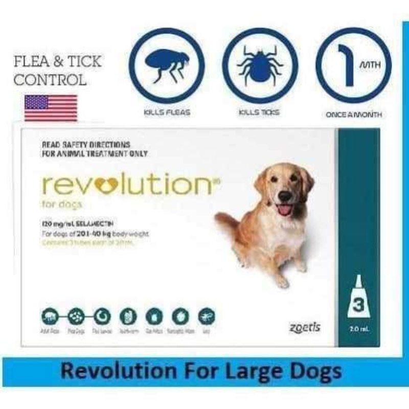 Zoetis Revolution For Large Dogs 20.1-40kg, Pack of 3
