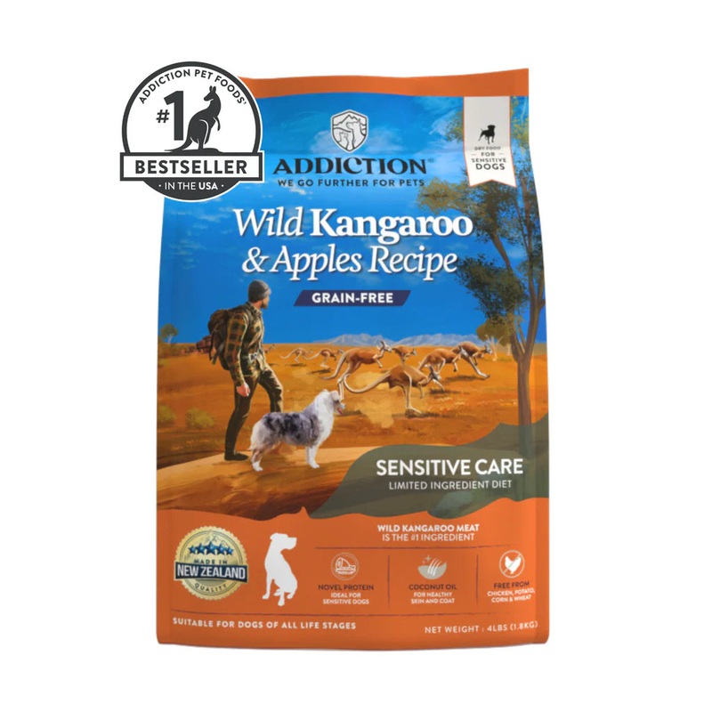 Addiction Wild Kangaroo and Apple Sensitive Care Dry Dog Food 1.8kg