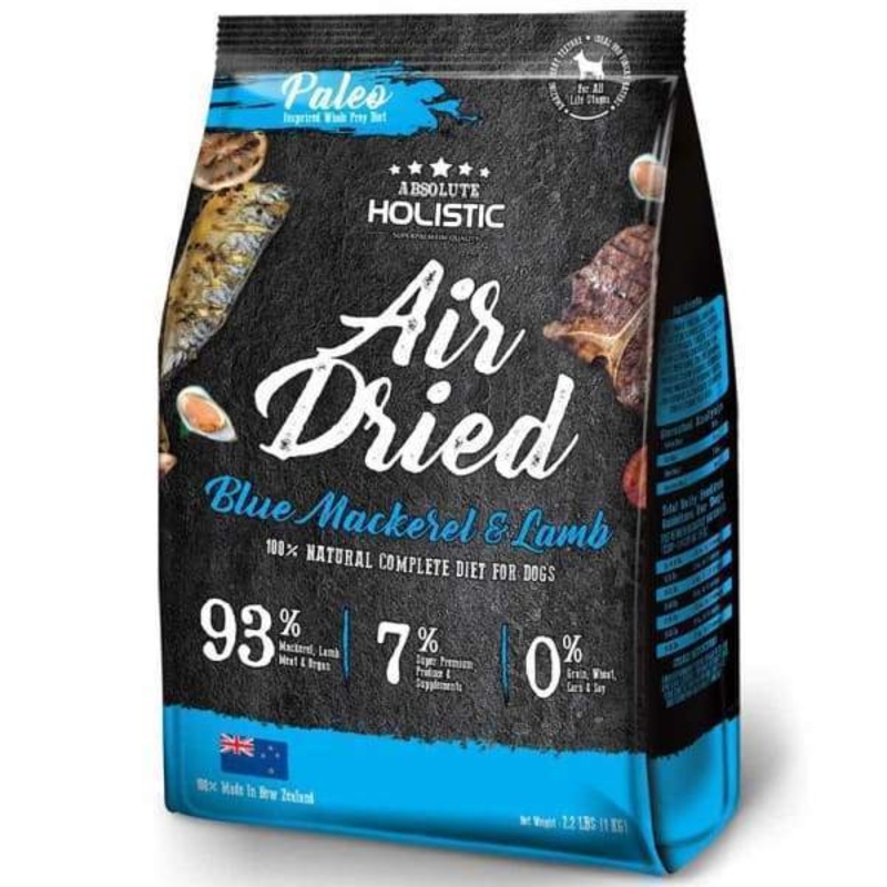 [2 FOR $119.90 | 38% OFF] Absolute Holistic Air Dried Blue Mackerel & Lamb Dog Food 1kg