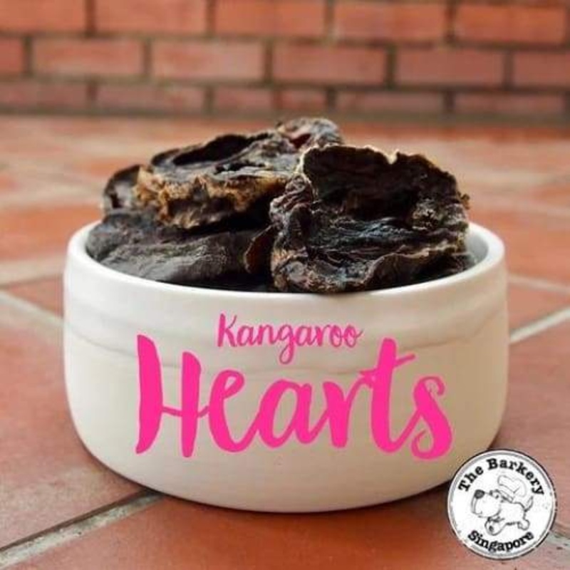The Barkery Kangaroo Hearts Dehydrated Dog Treats 100g
