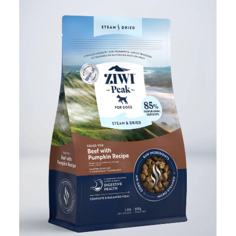 ZIWIPEAK Steam Dried Dog Food Beef with Pumpkin