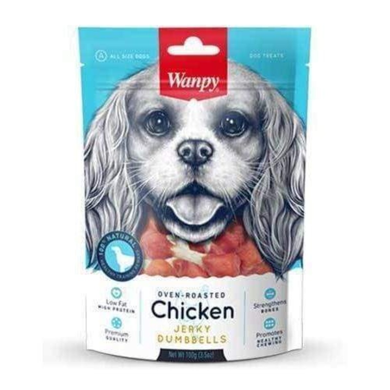 Wanpy Oven-Roasted Chicken Dumbbells Dog Treats 100g