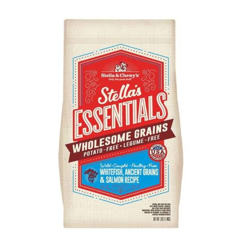 [15% OFF] Stella & Chewy’s Stella’s Essentials Wholesome Grains Wild-caught Whitefish Ancient Grains & Salmon dry dog food (2 Sizes)