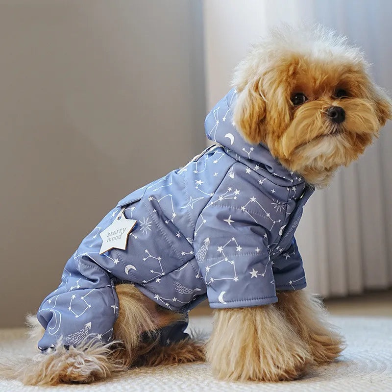 Starry Mood Winter Rompers|Star Blue|Beige Pink|Snow White|S|M|L|XL|XXL
