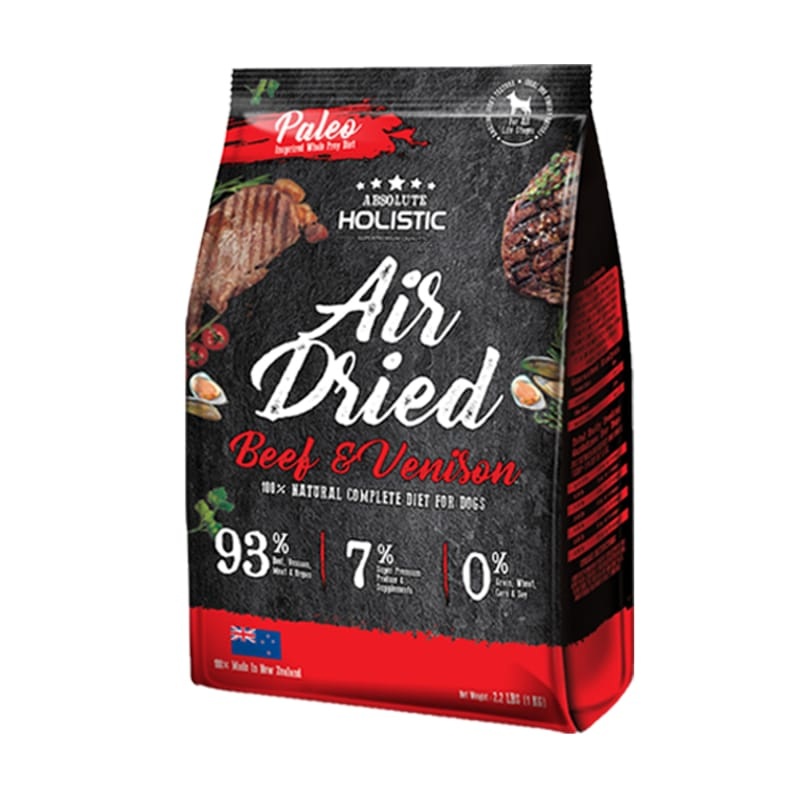 [2 FOR $119.90 | 38% OFF] Absolute Holistic Air Dried Beef & Venison Dog Food 1kg