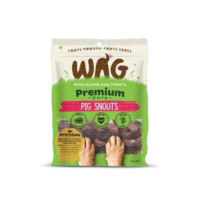 WAG Pig Snouts Air Dried Dog Treats 50g
