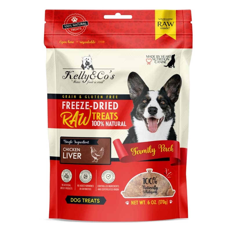 [2 FOR $50] Kelly & Co’s Family Pack Chicken Liver Freeze-Dried Raw Dog Treats 170g
