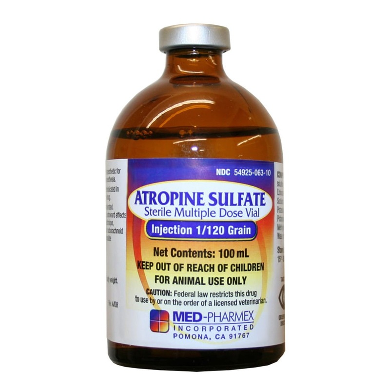 Atropine Sulfate Injectable Solution Rx, 100 ml