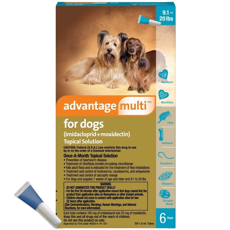 Rx Advantage Multi for Dogs 9.1-20 lbs (Teal) x 6 month