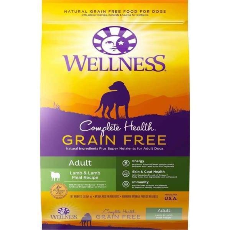 [20% OFF] Wellness Complete Health Grain Free Adult Lamb & Lamb Meal Dry Dog Food (2 Sizes)