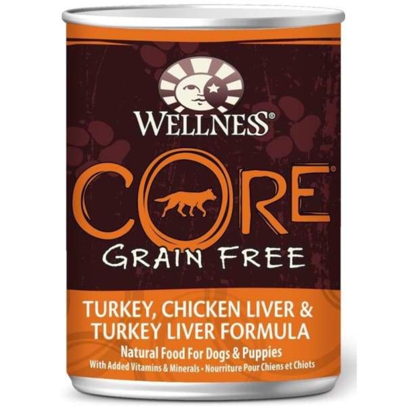 [20% OFF] Wellness CORE Grain-Free Turkey, Chicken Liver & Turkey Liver Canned Dog Food 354g