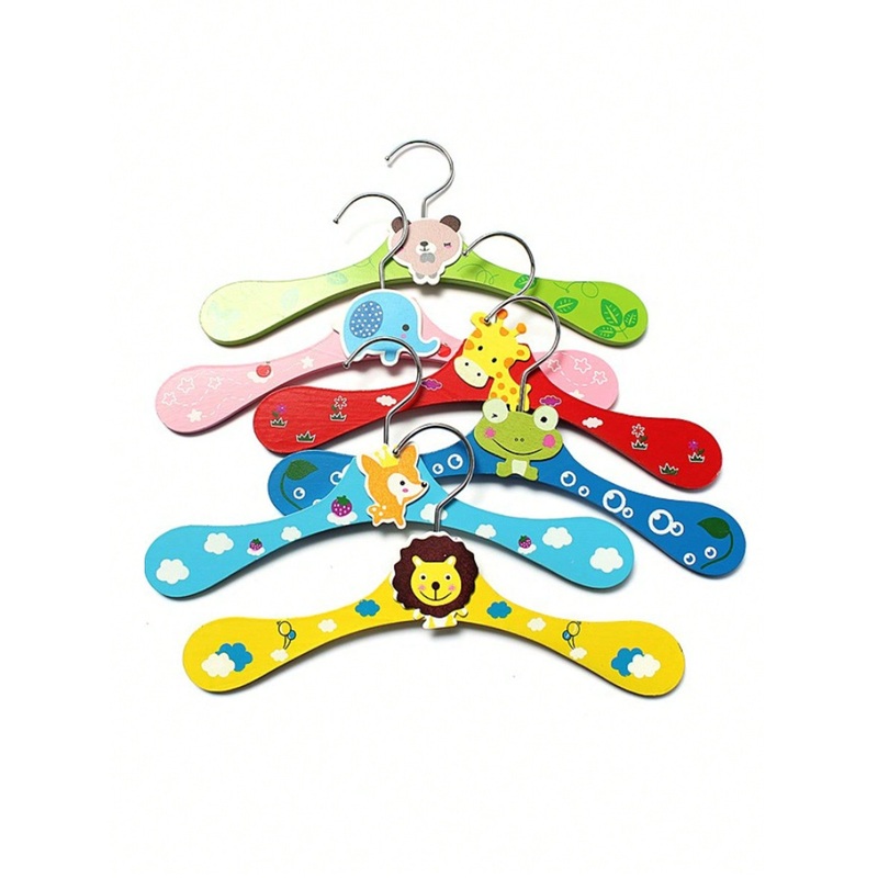 1/6pcs Cartoon Animal Wooden Clothes Hangers, Toddler/Baby Small Wooden Garment Racks Room Decor Home Decor Fall Decor Bedroom Decor Halloween Decor, Room Decor, Christmas Decorations, Halloween, Halloween Decorations, Christmas, Halloween Decor, Christm