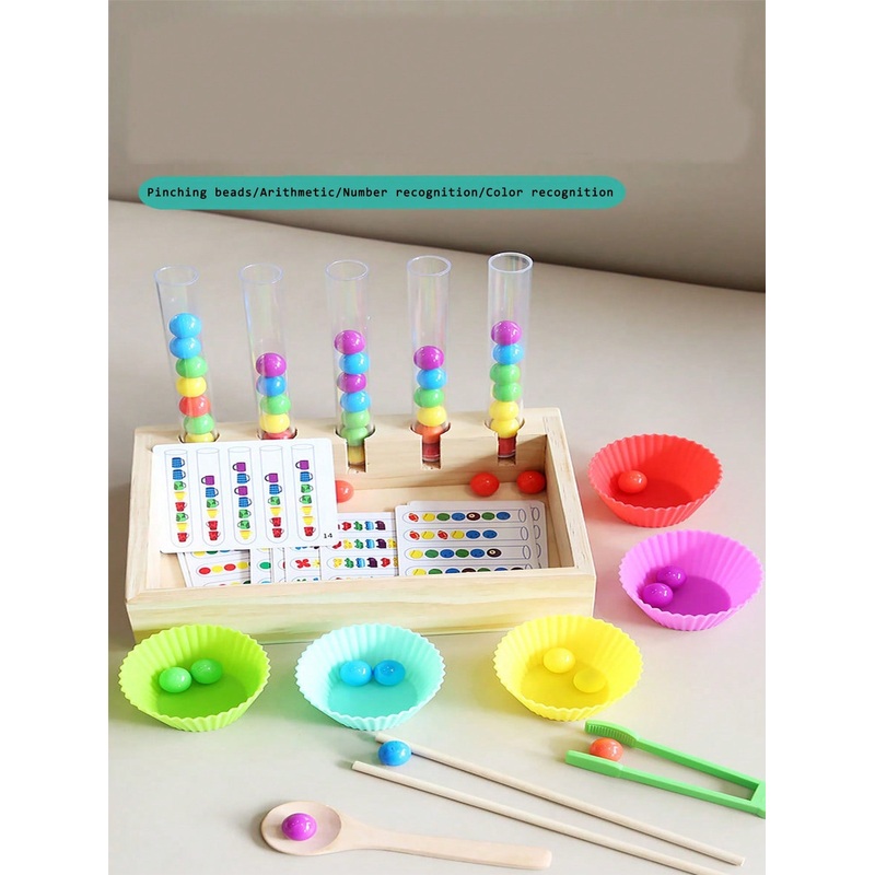 1 Box Test Tube Ball Puzzle Toy, Sequence Color Ball Game