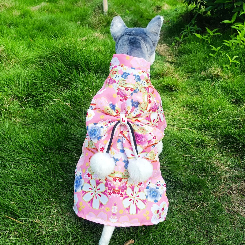 Dandan Kimono Pet Costume|Koi Navy|Skura Pink|Small|Medium|Large|Xlarge