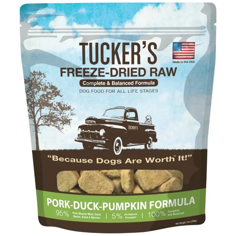 Tucker’s Complete & Balanced Formula Freeze Dried Raw Dog Food(Pork-Duck-Pumpkin Formula) 14oz