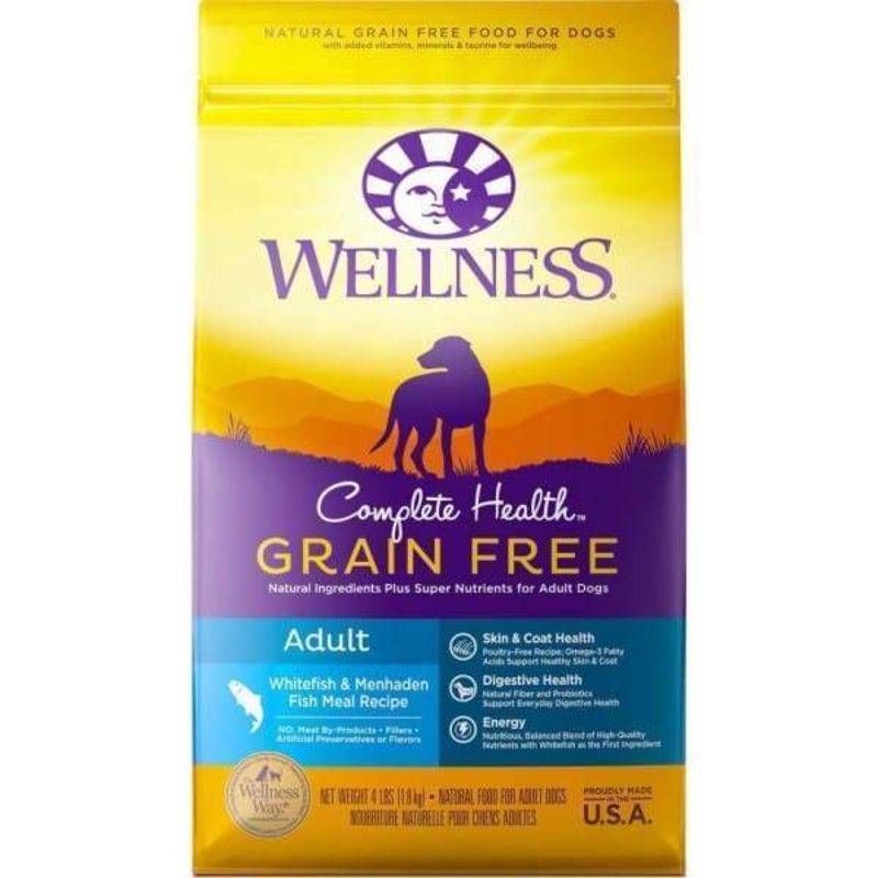 [20% OFF] Wellness Complete Health Grain Free Adult Whitefish & Menhaden Meal Dry Dog Food (2 Sizes)