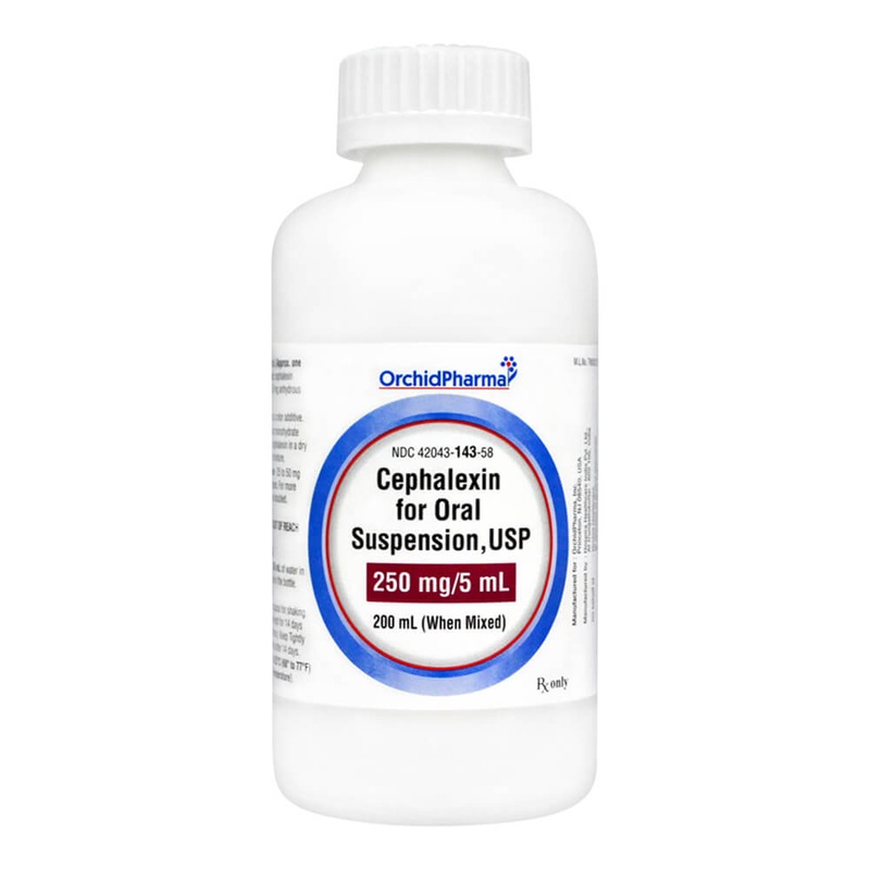 Rx Cephalexin 250mg/5mL x 200ml suspension
