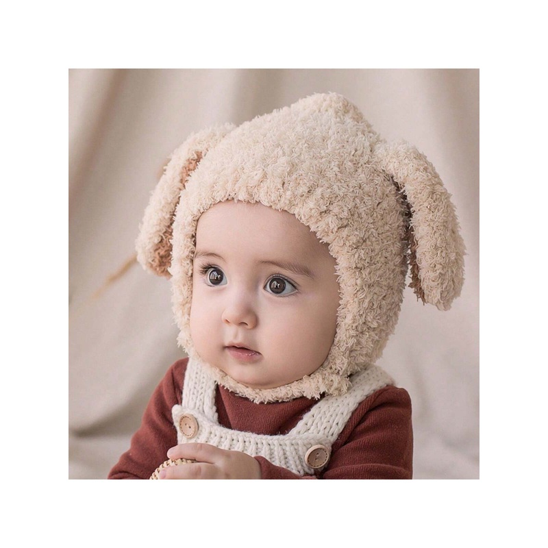 1 Pc Cute Baby Plush Hat Autumn Winter Rabbit Ears infant Beanie Cap Cartoon Bunny Kids Boy Girl Warm Ear flap Hat
