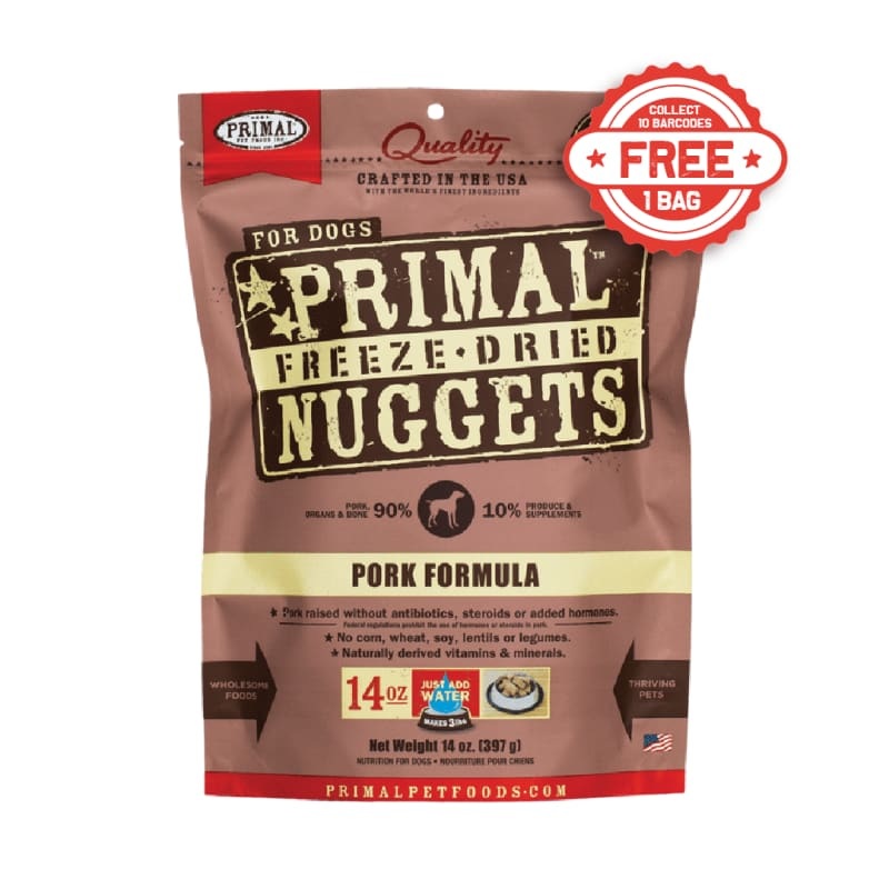 [2 FOR $118.90] Primal Pork Freeze Dried Raw Dog Food 14oz