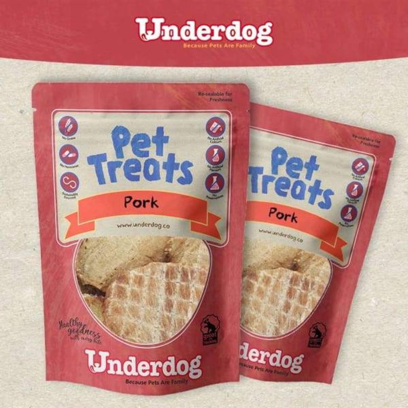 Underdog Pork Air Dried Dog Treats 80g