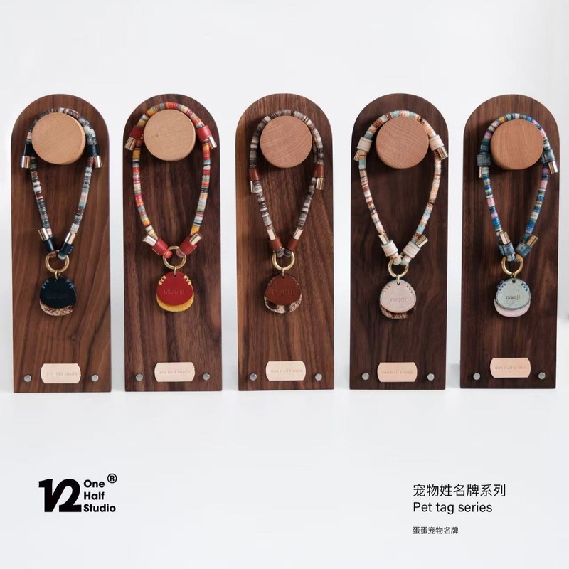 Waxed Leather Name Tag Collar|Maroon|Mocha|Sea Salt Powder|Galaxy Blue|Brilliant Red|Flame Orange|Glacial Blue|Forest Green|Foggy Grape|Neck:22-30cm|Neck:28-40cm|Neck:38-50cm|Neck:48-60cm