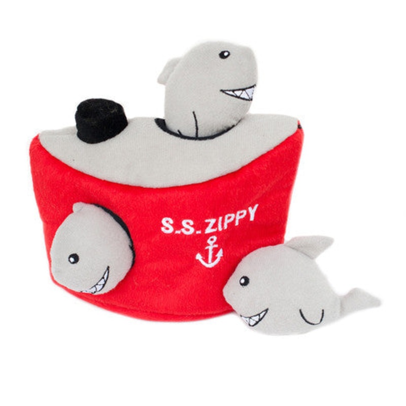ZippyPaws Burrow Shark ‘n Ship Dog Toy