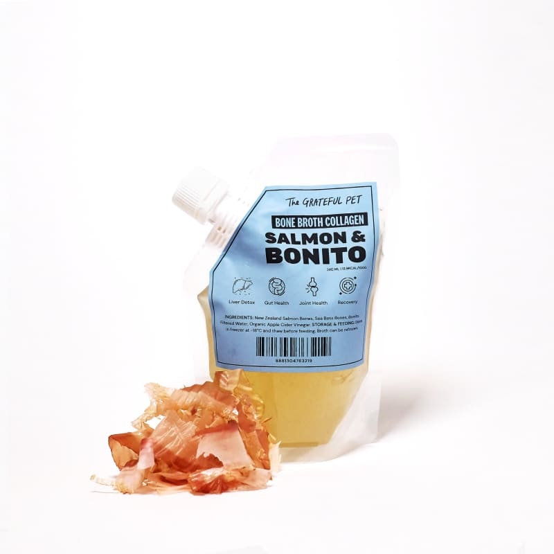 The Grateful Pet Salmon & Bonito Frozen Bone Broth for Dogs & Cats 240ml