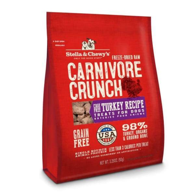 [20% OFF]Stella & Chewy’s Carnivore Crunch Turkey Freeze-Dried Dog Treats 3.25oz
