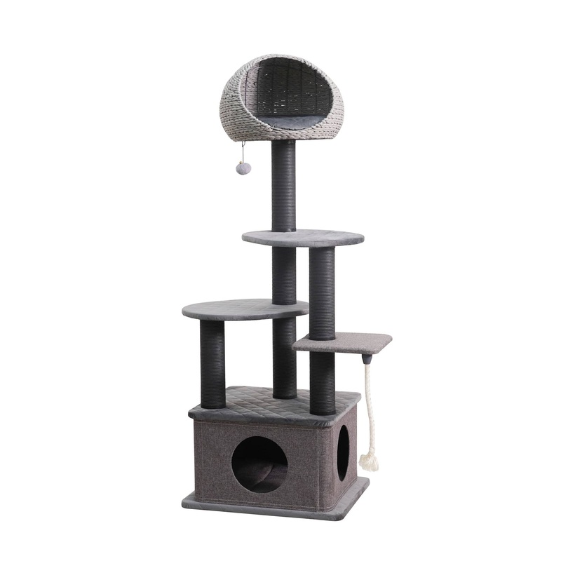 Catry Modern Sustainable Cat Tree – 62H, 6 Level, Large, CT Tundra