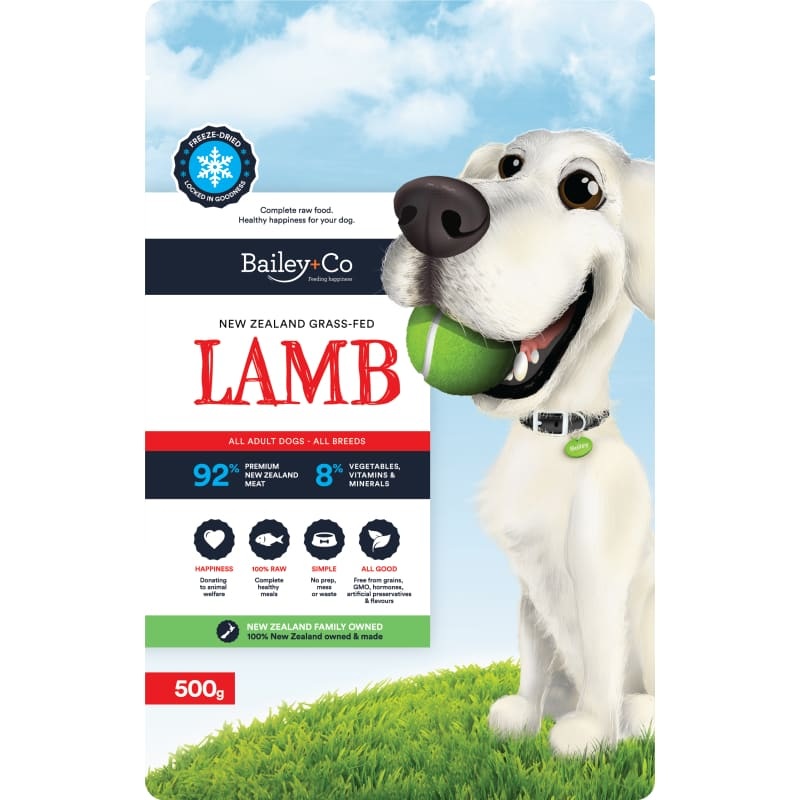 [15% OFF]  Bailey+Co New Zealand Grass-Fed Lamb Freeze-Dried Raw Dog Food (2 Sizes)