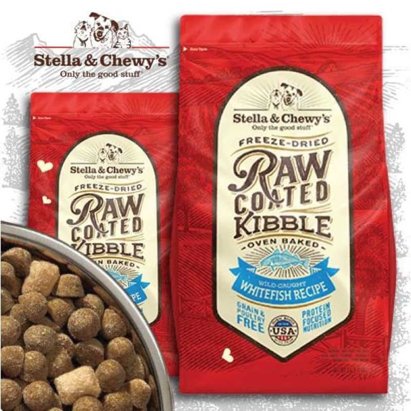 [15% OFF] Stella & Chewy’s Raw Coated Kibble Whitefish Dry Dog Food (2 Sizes)