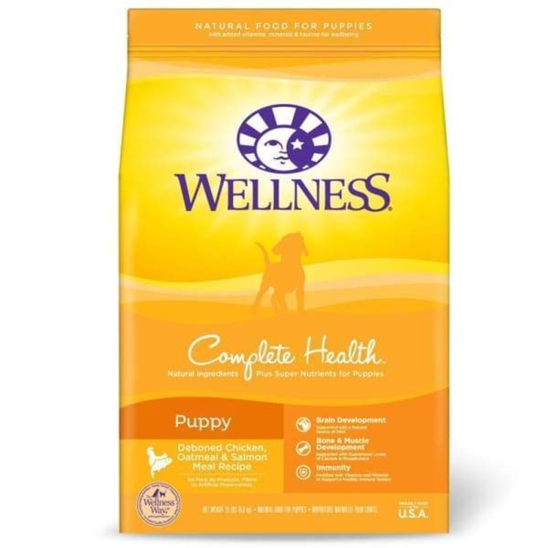 [20% OFF] Wellness Complete Health Puppy Chicken, Oatmeal & Salmon Dry Dog Food (2 Sizes)