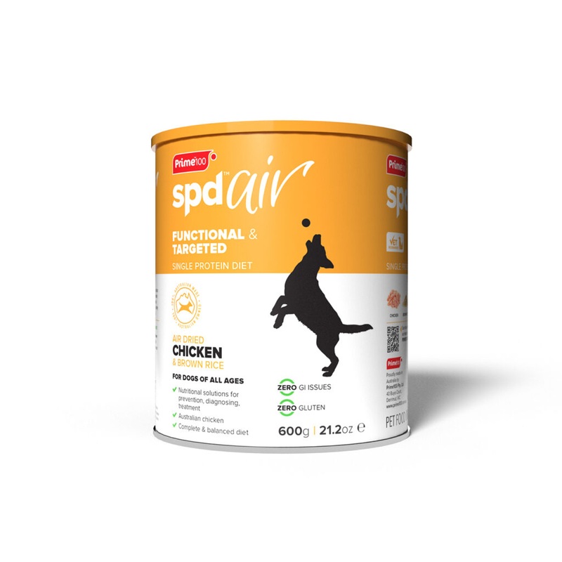 Prime100 SPD Air Dried Food for Dogs of all ages Chicken&Brown Rice 600g