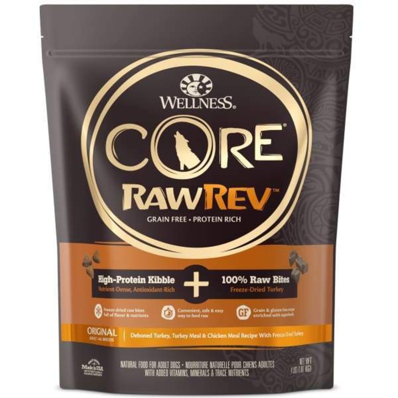 [20% OFF] Wellness CORE RawRev Original + 100% Raw Turkey Dry Dog Food (3 Sizes)