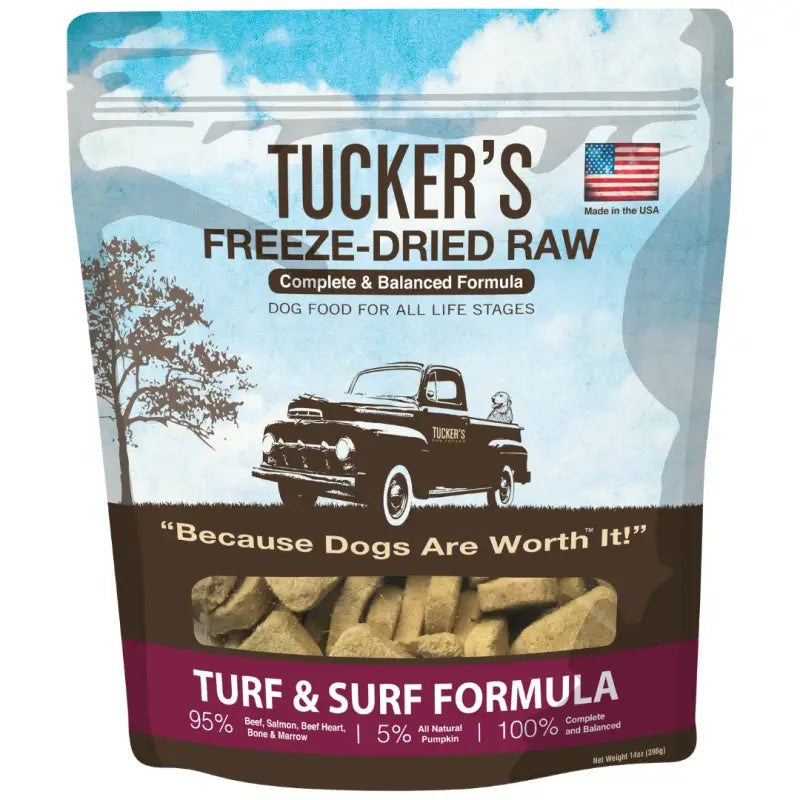 Tucker’s Complete & Balanced Formula Freeze Dried Raw Dog Food(Turf & Surf Formula)14oz