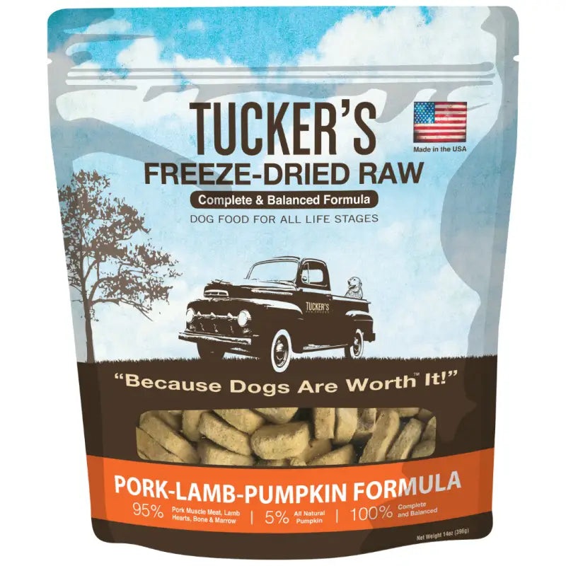 Tucker’s Complete & Balanced Formula Freeze Dried Raw Dog Food ( Pork-Lamb-Pumpkin Formula) 14oz