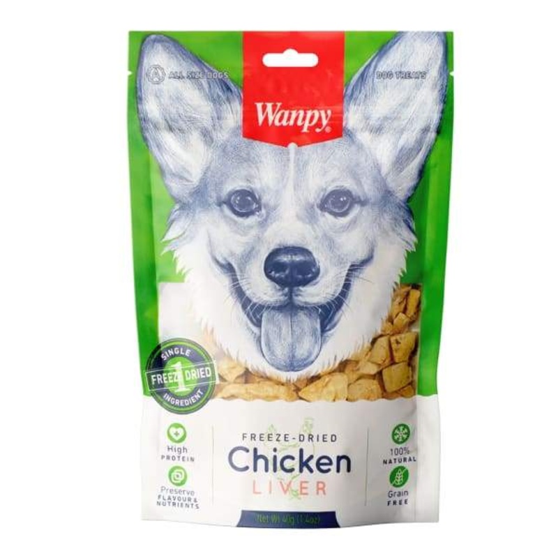Wanpy Chicken Liver Freeze Dried Dog Treats 40g