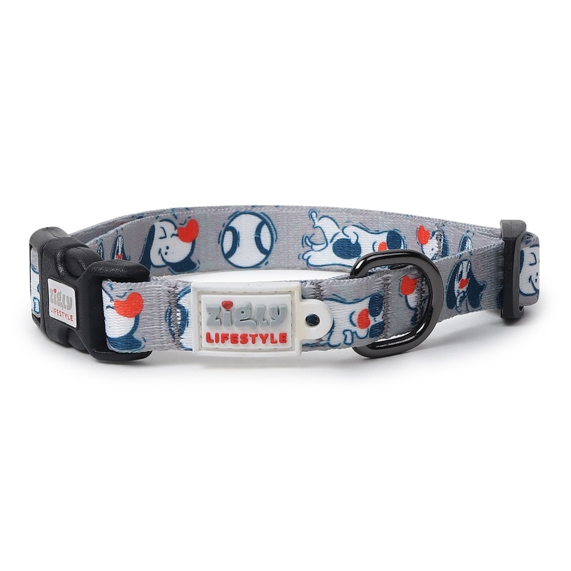 Zigly Doodle Dog Collar – Grey