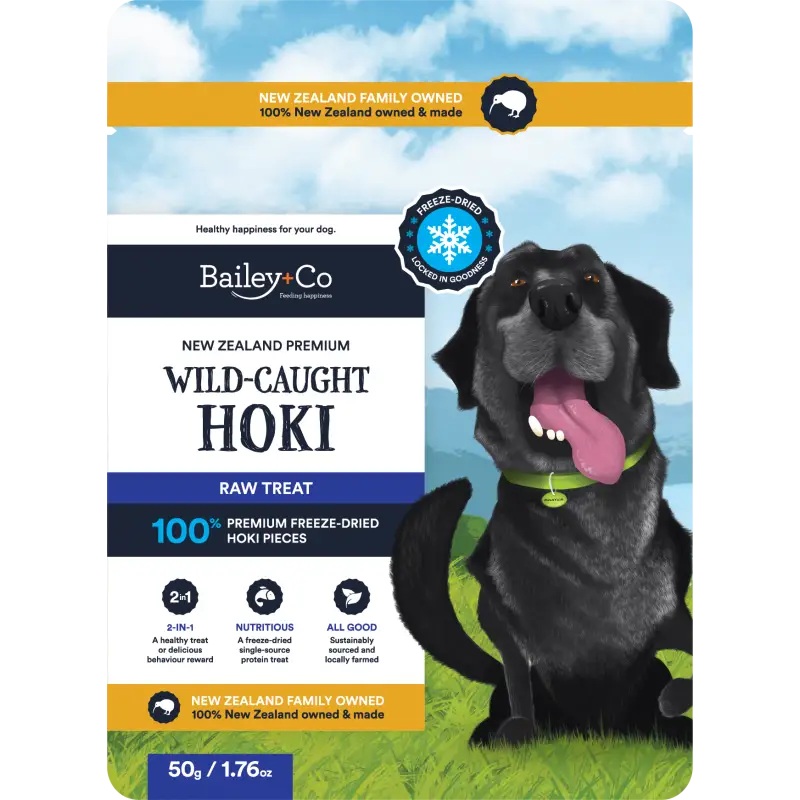 [15% OFF] Bailey+Co Freeze Dried Hoki Wild Caught Dog Treats 50g