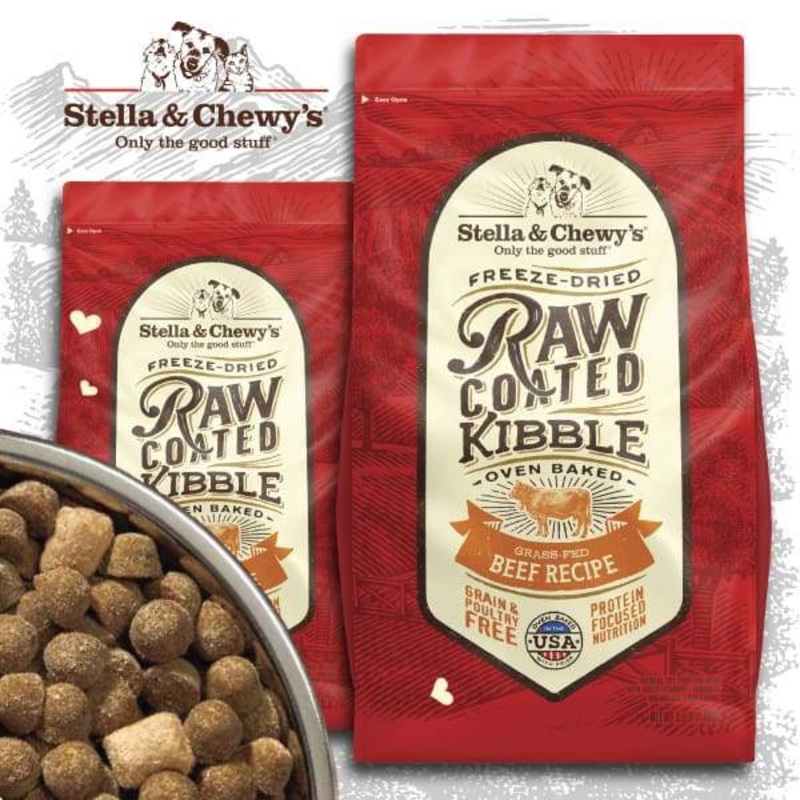 [15% OFF] Stella & Chewy’s Raw Coated Kibble Grass-fed Beef Dry Dog Food (2 Sizes)