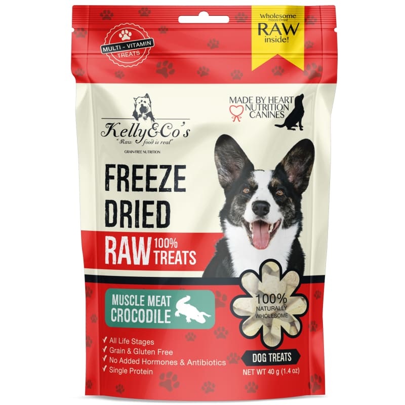 [2 FOR $18] Kelly & Co’s Crocodile Muscle Meat Freeze-Dried Raw Dog Treats 40g