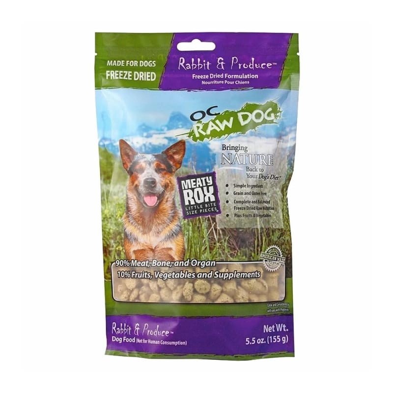 [2 FOR $54] OC Raw Dog Meaty Rox Rabbit & Produce Freeze Dried Meal Mixers / Toppers for Dog 5.5oz